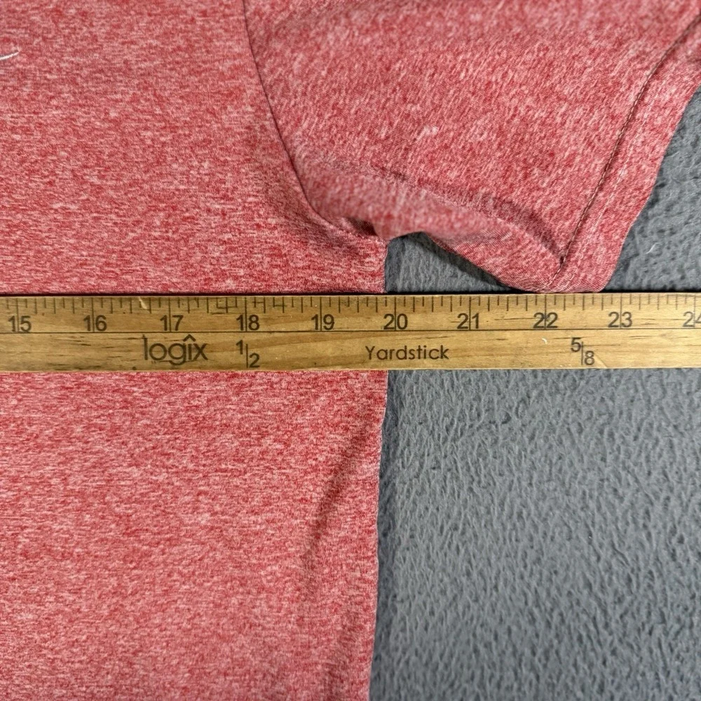 Nike‎ Running Shirt Mens Large Heather Red Dri Fit Short Sleeve Athletic Top